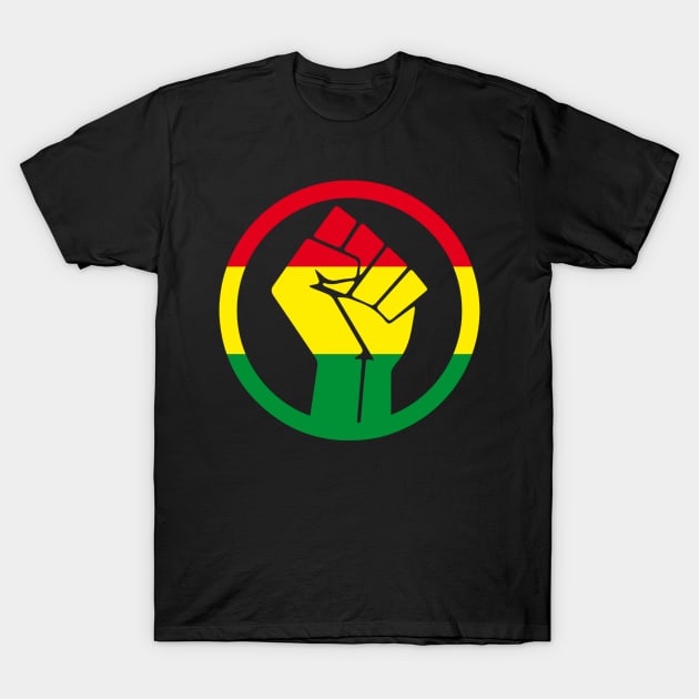 Black Power Fist, black lives matter, black history, Africa colors T-Shirt by UrbanLifeApparel